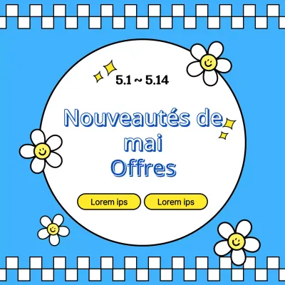 Annonce kitsch des nouveaux arrivages en jaune et bleu clair