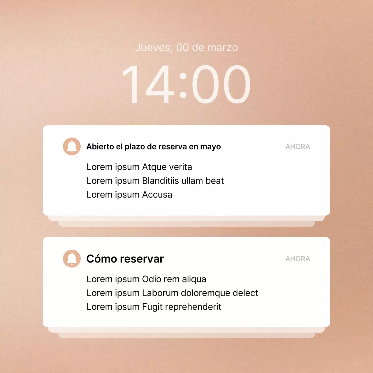 Anunciamos una moderna reserva de marketing en redes sociales en rosa y marfil