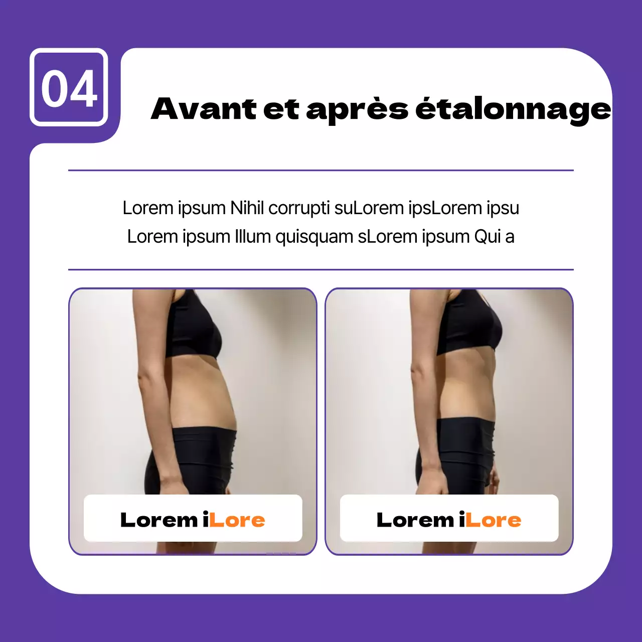 Publicité simple pour un cabinet d'orthodontie en violet et orange