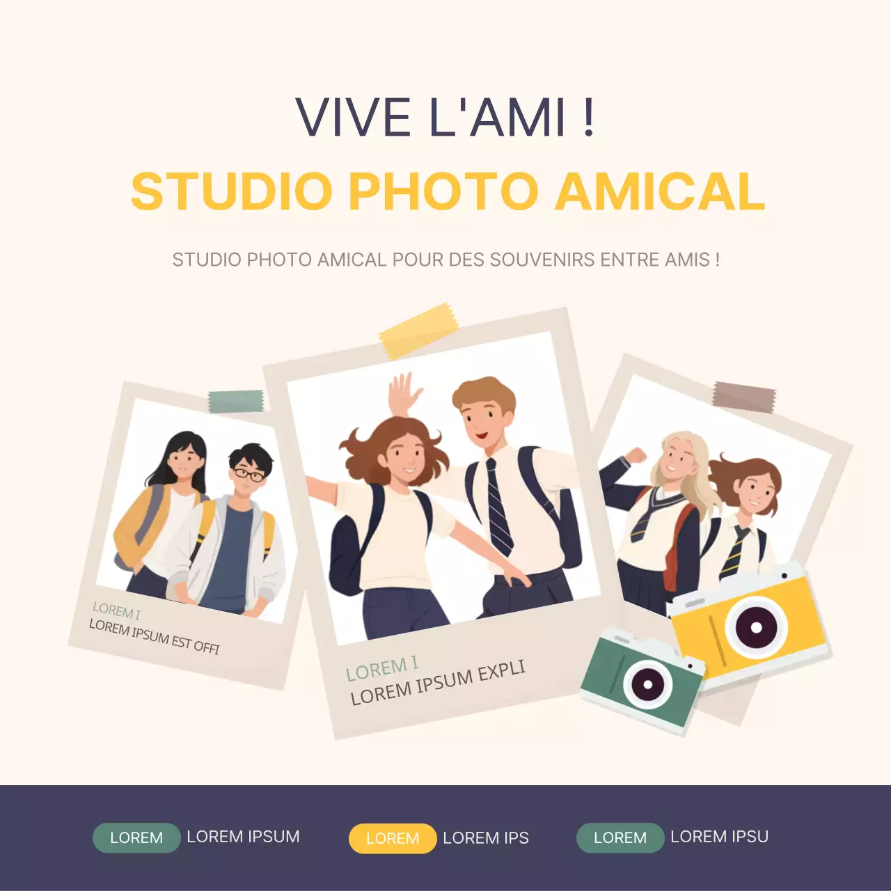 Promouvoir le concours d'écriture "Love your friends" jaune et vert