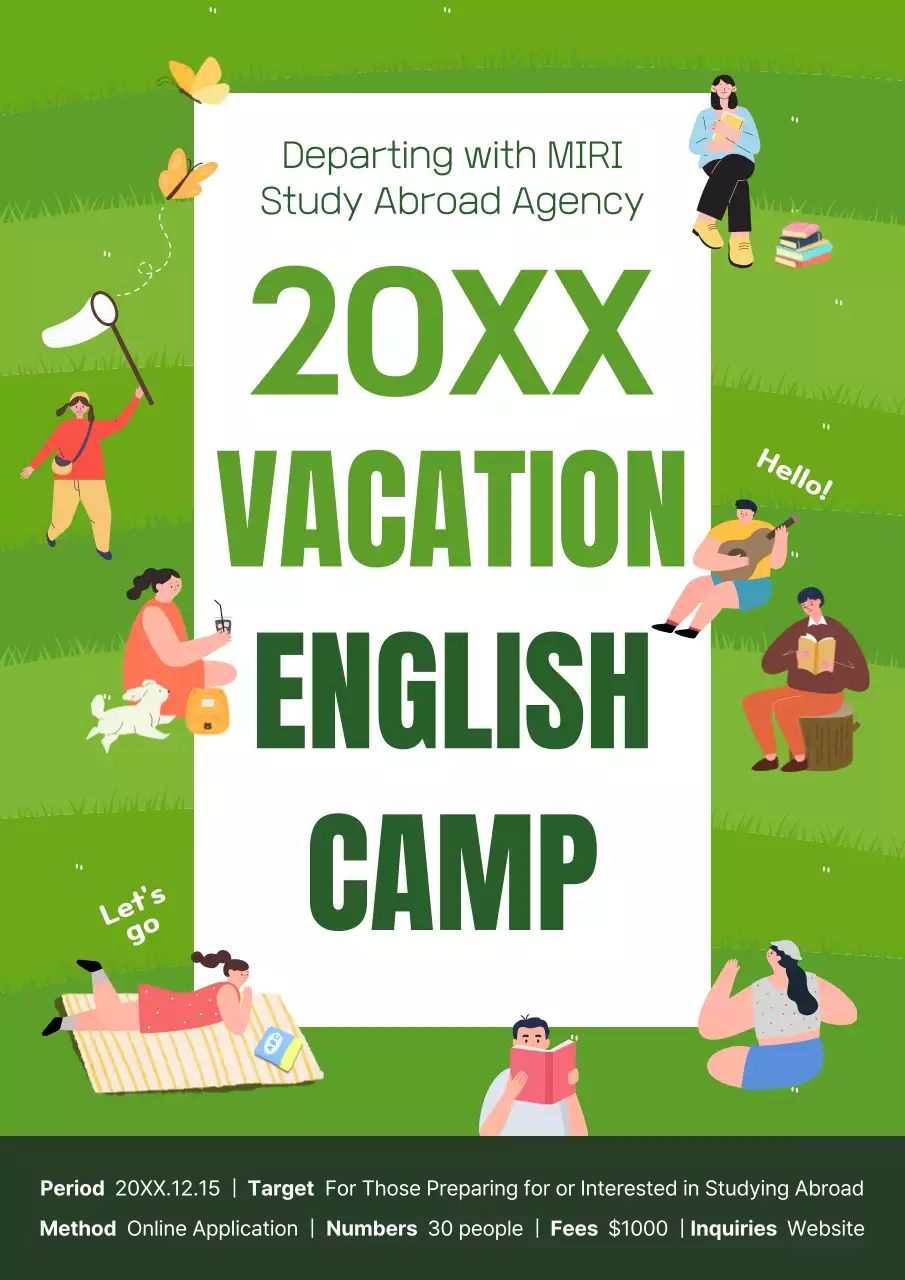 Green Trendy Vacation Camp Promotion Poster