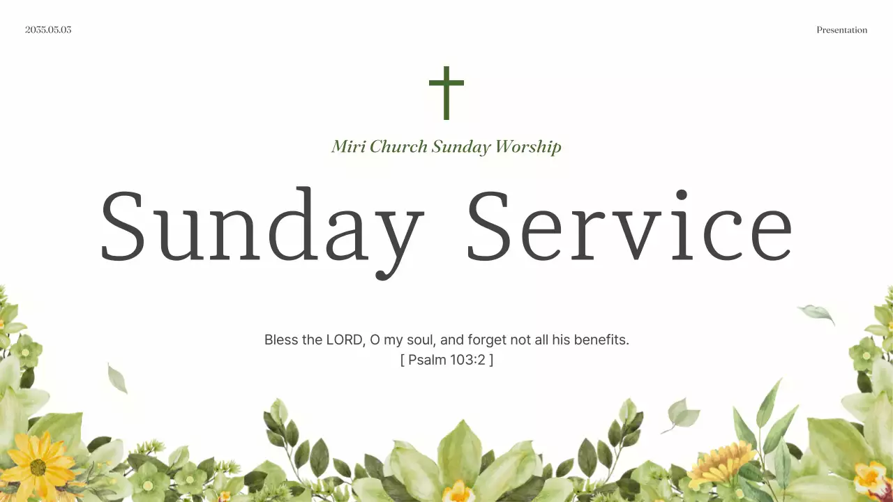 Beige Floral Church Presentation