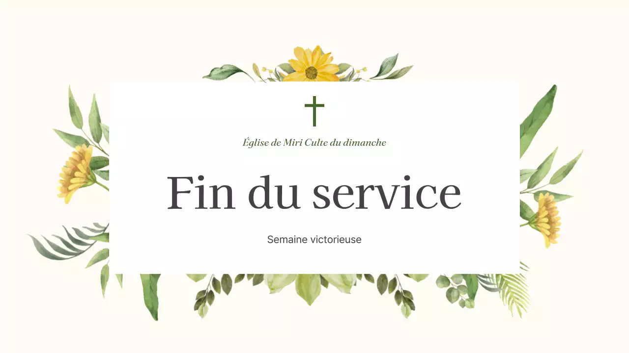 Un simple guide de service vert et jaune de l'église botanique