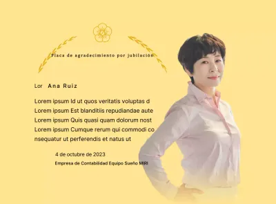 Una elegante placa de agradecimiento por jubilación con coronas de laurel doradas y una esvástica.