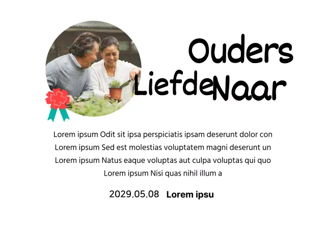 Een schattig Moederdagbord met een anjerillustratie en kalligrafie met jouw foto