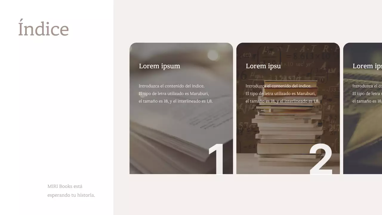 Propuesta de libro para una obra moderna en marrón