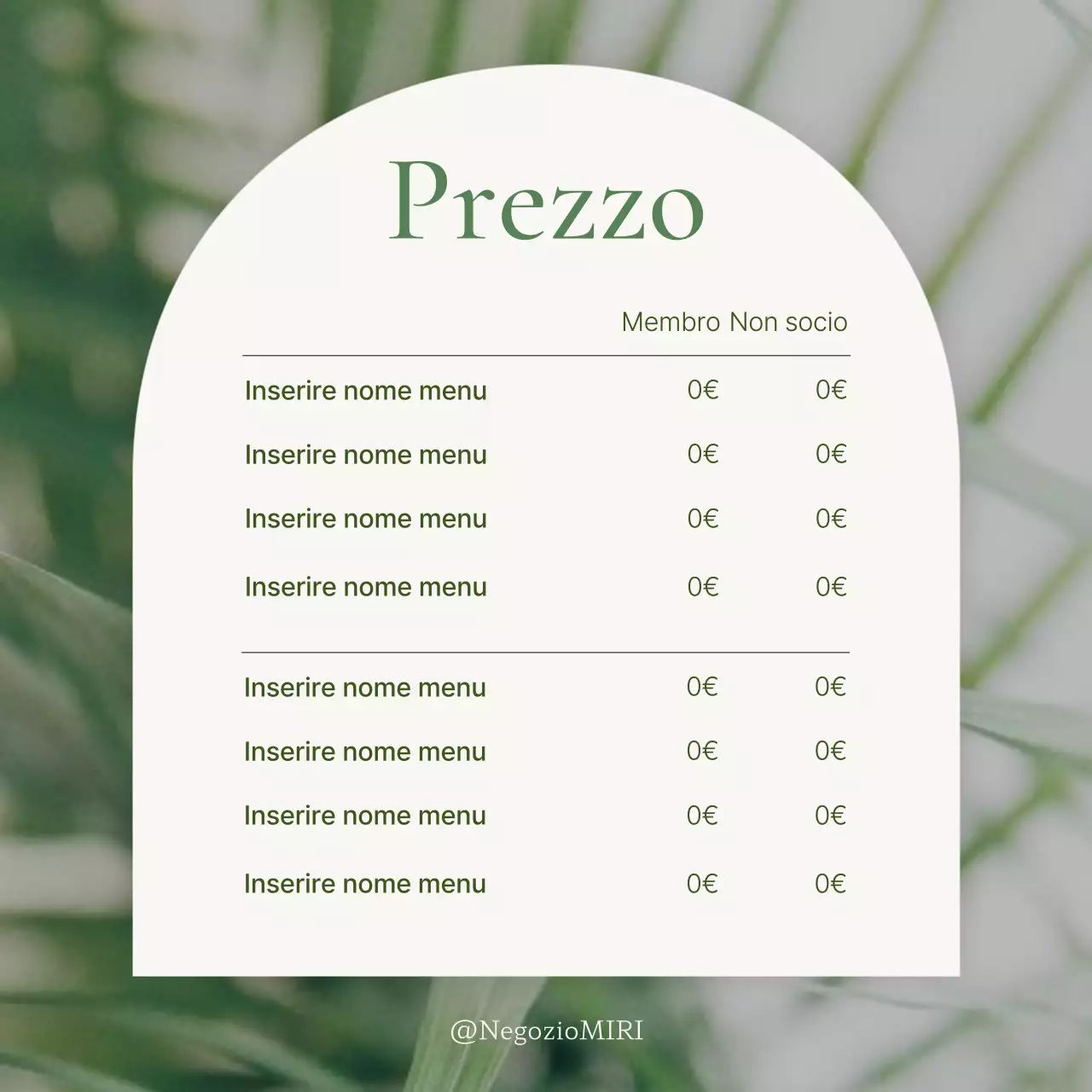 Annunci di prezzo moderni di social media marketing in verde