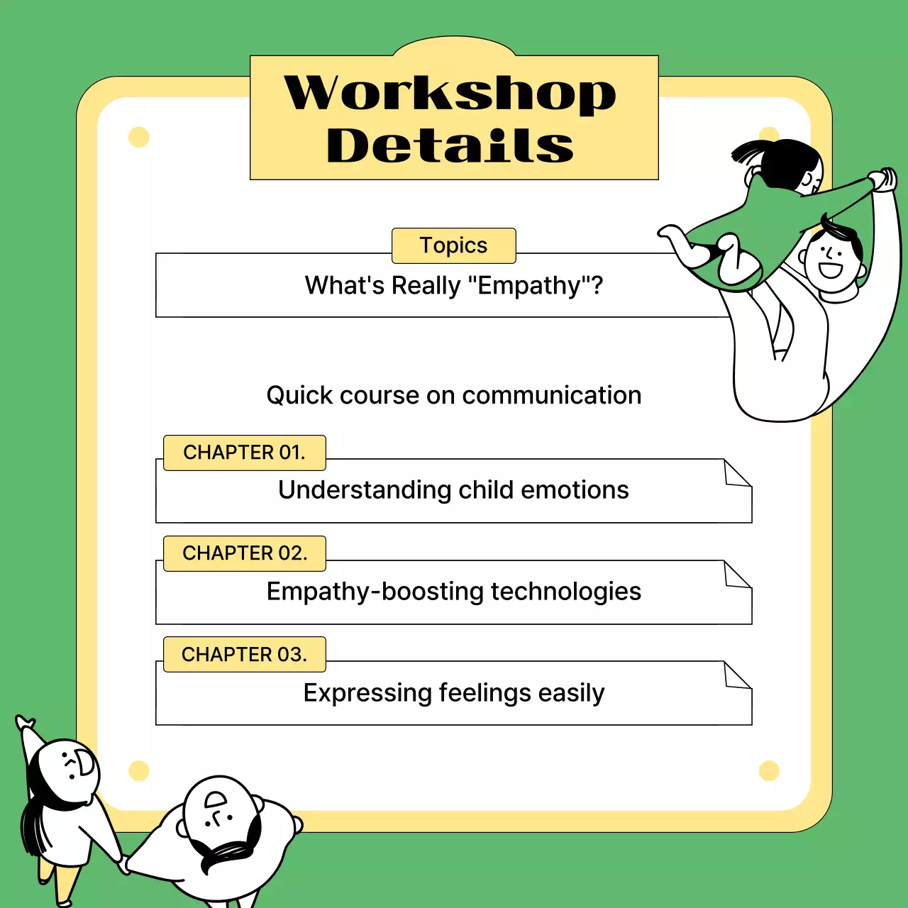 Promote a simple green and yellow parental feature