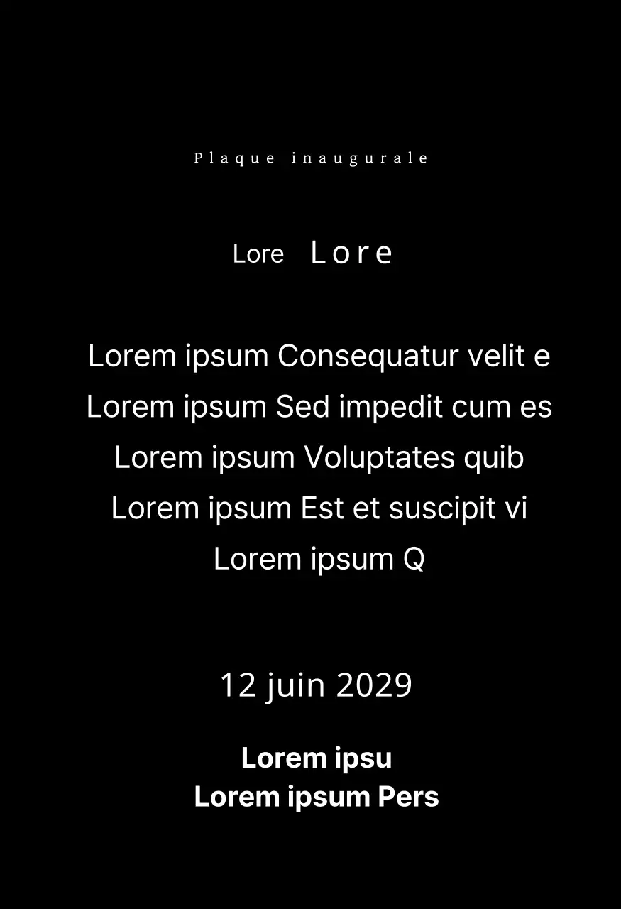 Une plaque d'inauguration à l'aspect soigné, portant le logo de votre entreprise