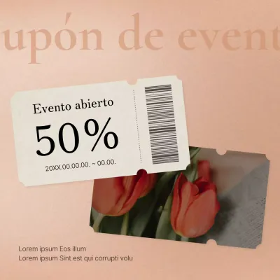 Anunciamos un moderno evento de marketing en redes sociales en rosa y marfil