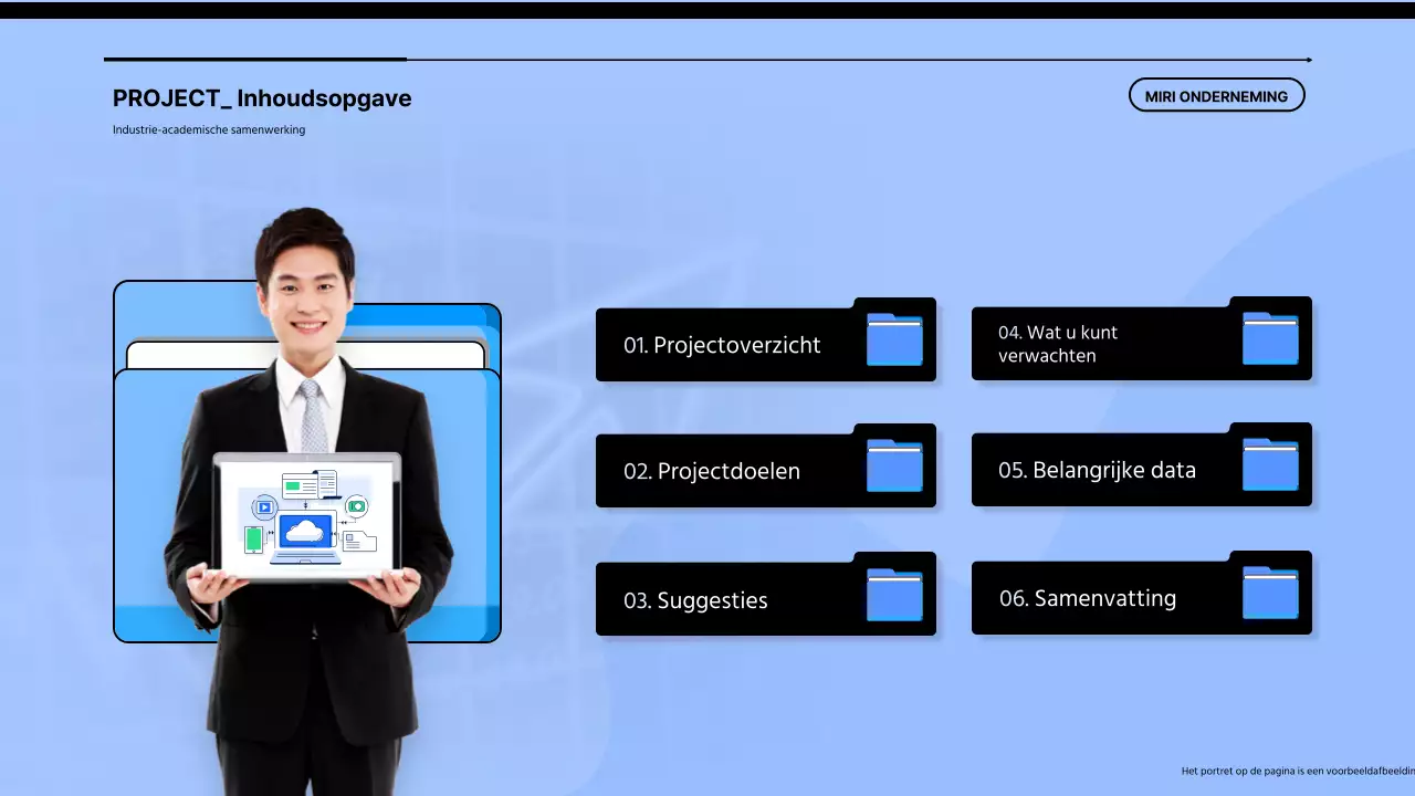 Een eenvoudig blauw-zwart voorstel voor een partnerschap tussen universiteit en industrie