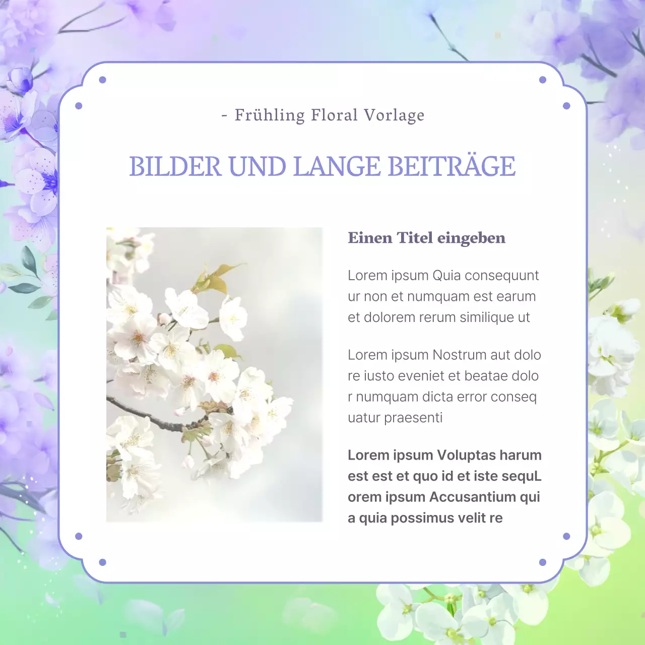 Lila und natürliche Hortensien Frühlingsblumen Präsentation
