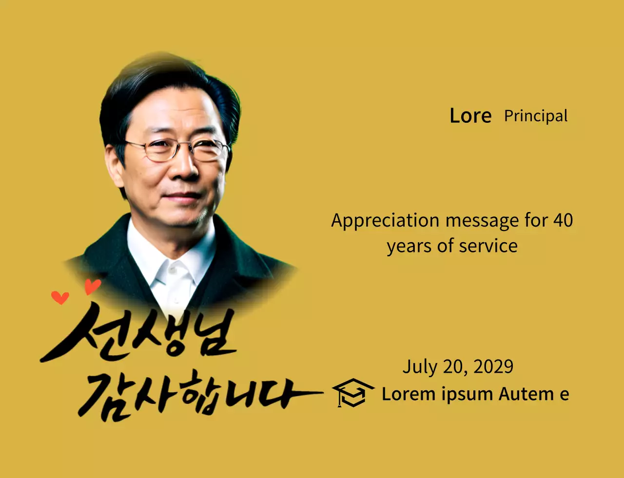 Brightly colored school appreciation plaques with calligraphy and photos