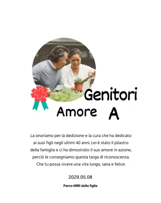 Una simpatica targa per la festa della mamma con un'illustrazione di garofani e una calligrafia con la vostra foto