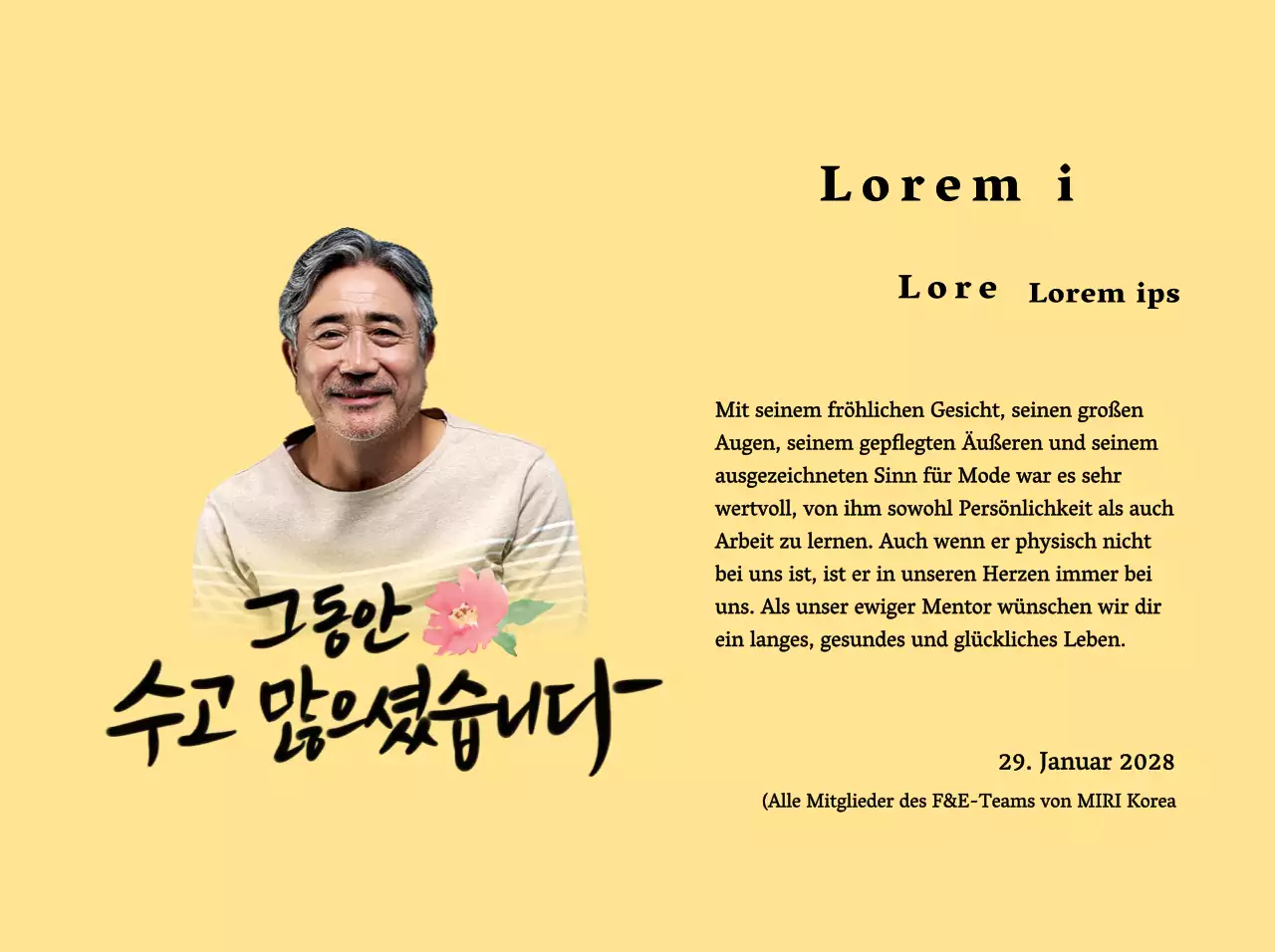 Ruhestandsdesign mit floraler Illustration und gefühlvoller kalligrafischer Aufschrift