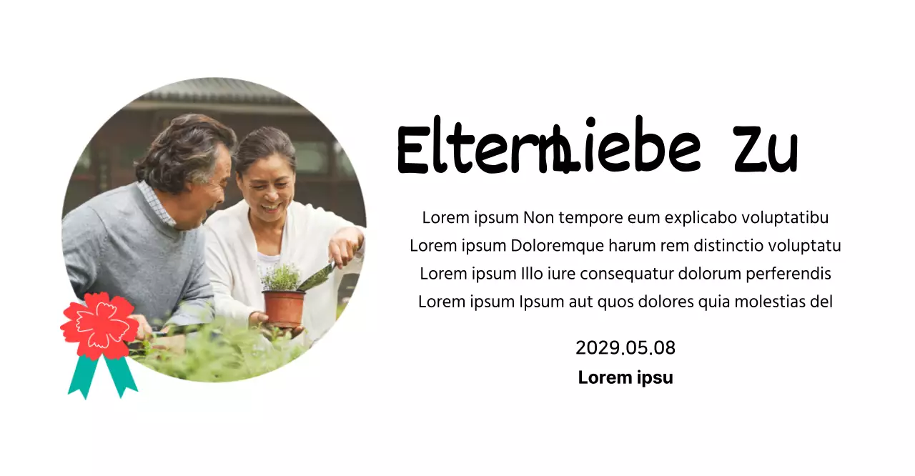 Eine hübsche Muttertagstafel mit einer Nelkenillustration und Kalligraphie mit Ihrem Foto