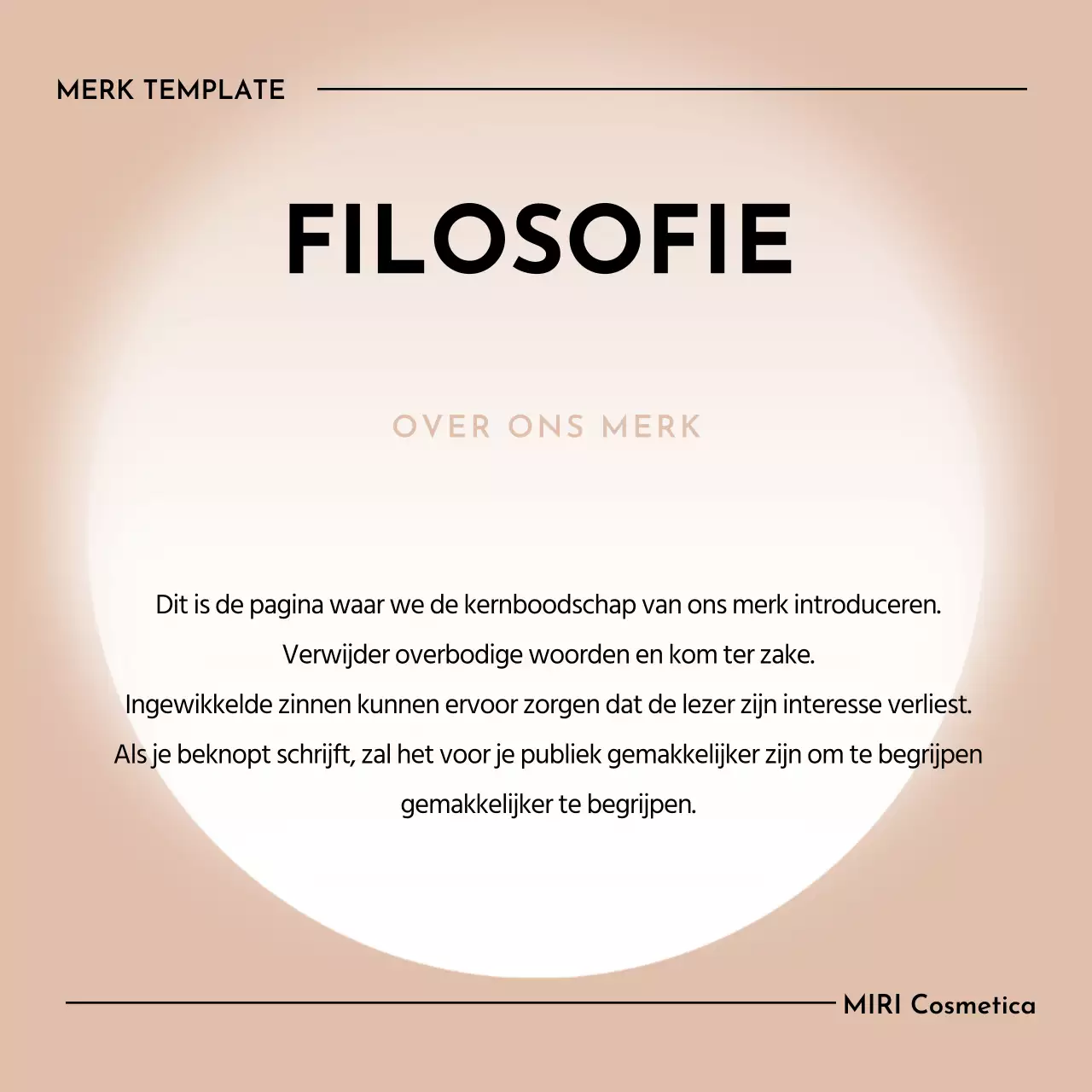 Een schoon, beige cosmeticamerk