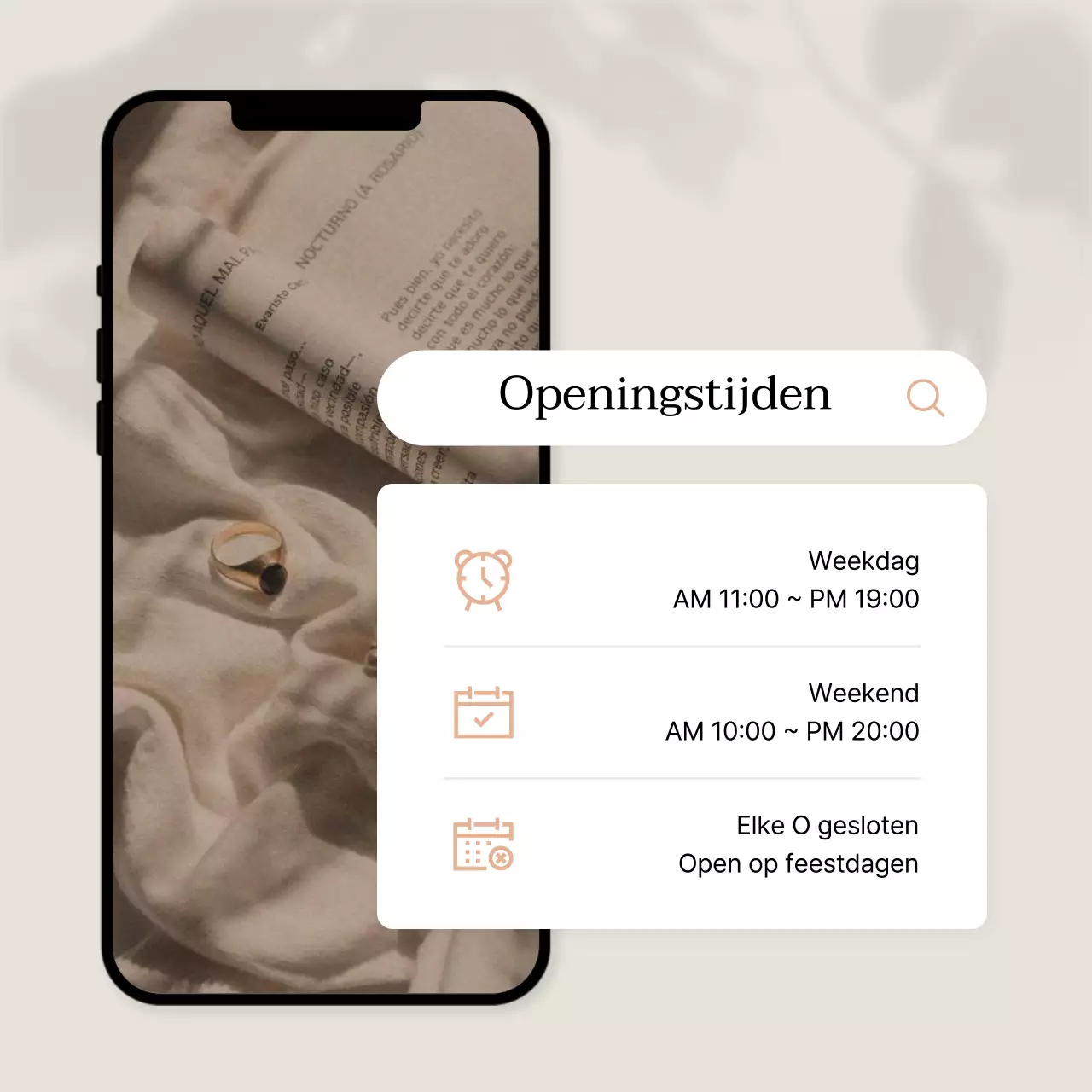 Aankondiging van trendy social media marketing activiteiten in roze en ivoor