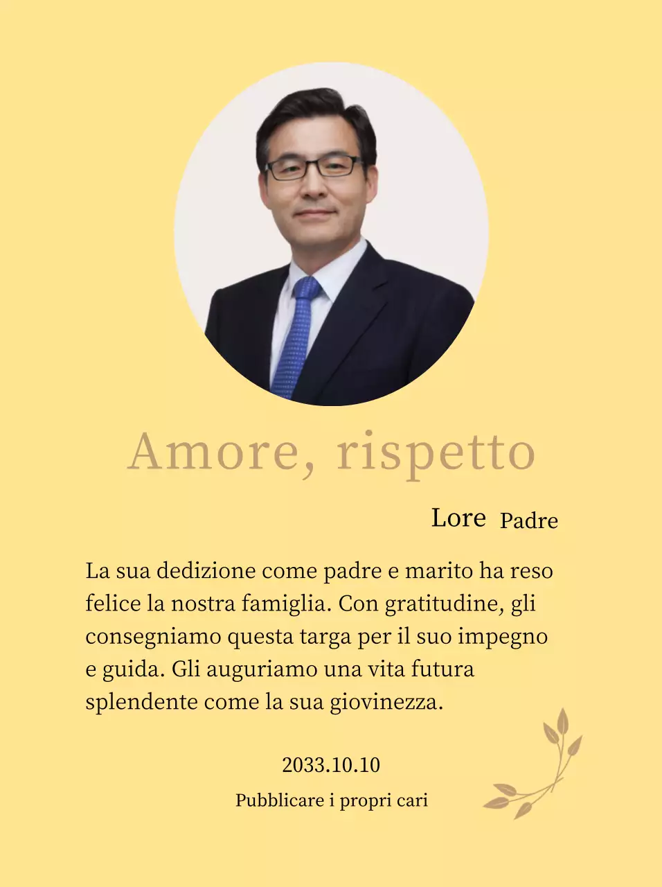 Un biglietto di ringraziamento per la festa della mamma statico e di classe con petali d'oro e una foto