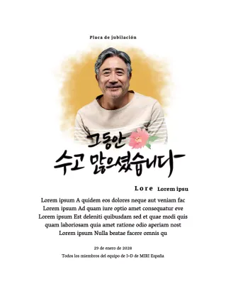 Diseño de jubilación con ilustración floral y texto caligráfico sentimental