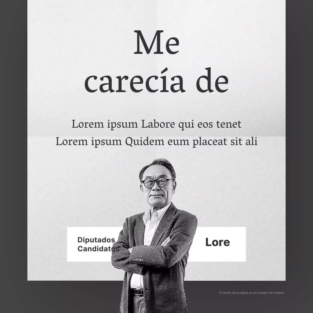 Promoción gris y minimalista de candidaturas parlamentarias