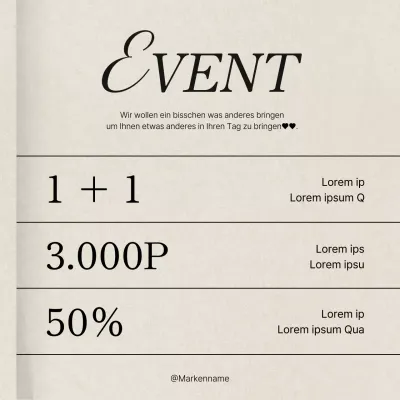 Ankündigung eines trendigen Social-Media-Marketing-Events in Rosa und Elfenbein