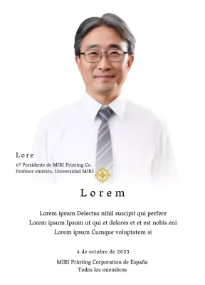 Placa conmemorativa con ilustraciones y fotos de lujo