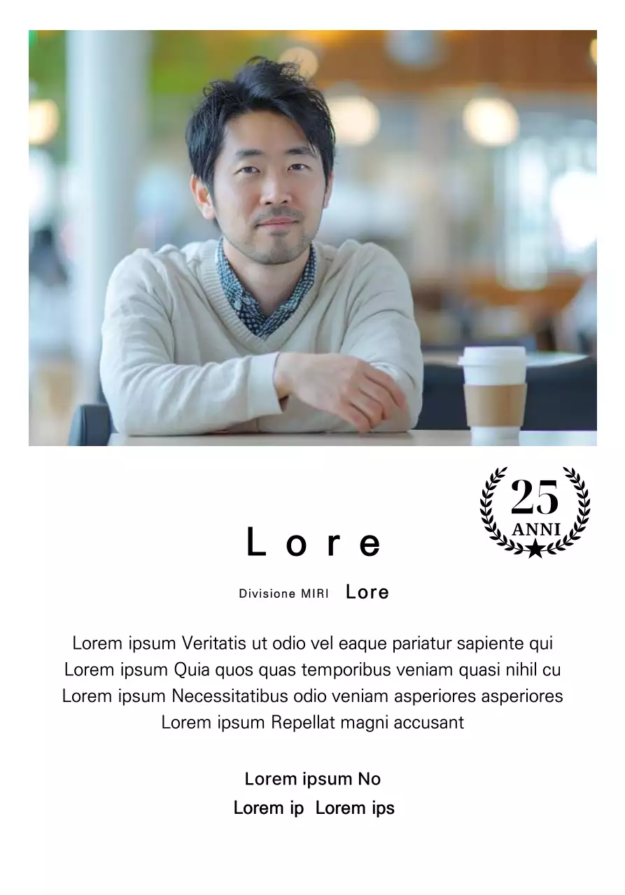 Un disegno di ringraziamento con una foto quadrata, un nastro d'oro e un pennarello per il 25° anniversario.