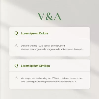 Groene en moderne sociale-mediamarketing V&A-aankondiging