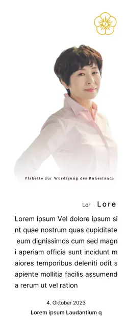 Eine stilvolle Ehrentafel für den Ruhestand mit goldenen Lorbeerkränzen und einem Hakenkreuz.