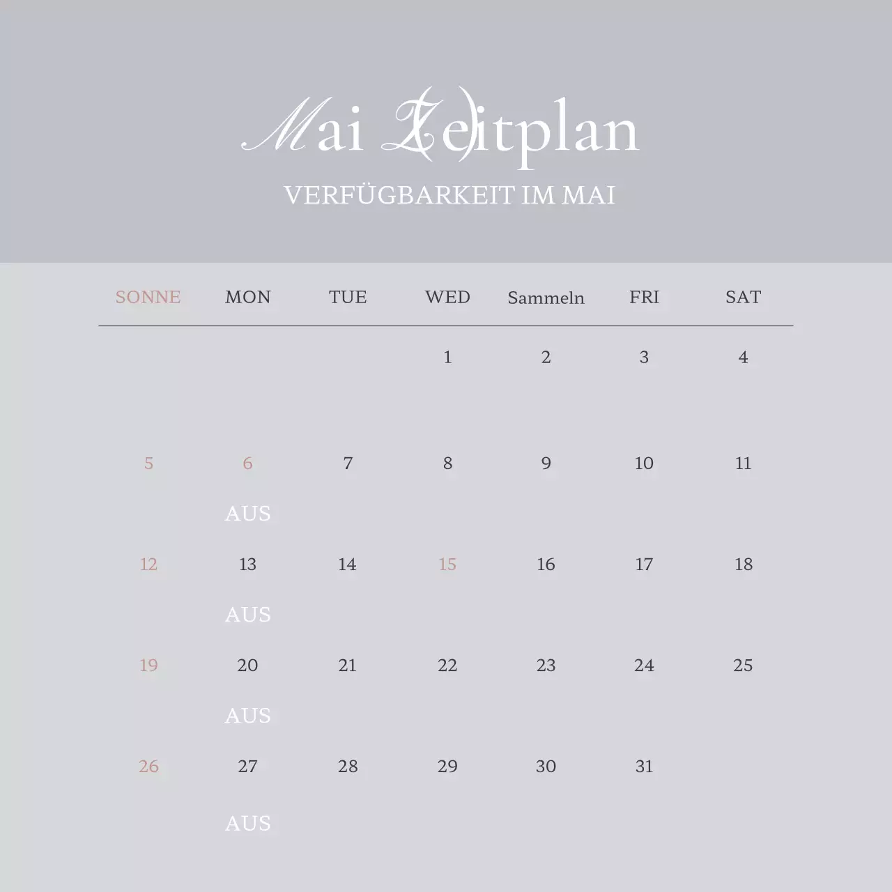 Bewerben Sie Terminankündigungen mit trendigem Social Media Marketing in Beige und Grau