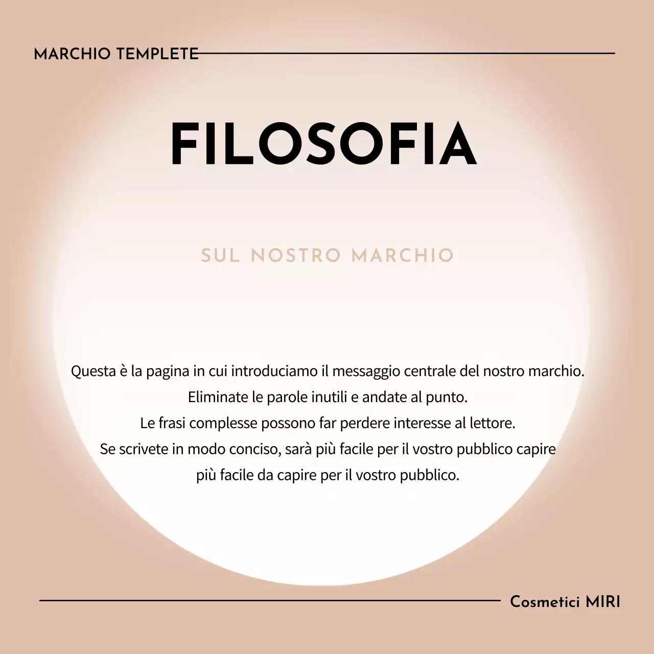 Un marchio di cosmetici pulito e beige