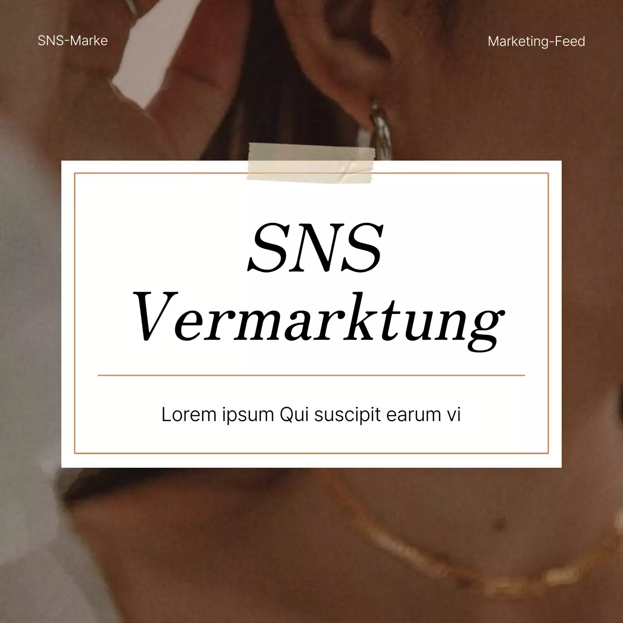 Förderung eines trendigen Social Media Marketing Feeds in Rosa und Elfenbein