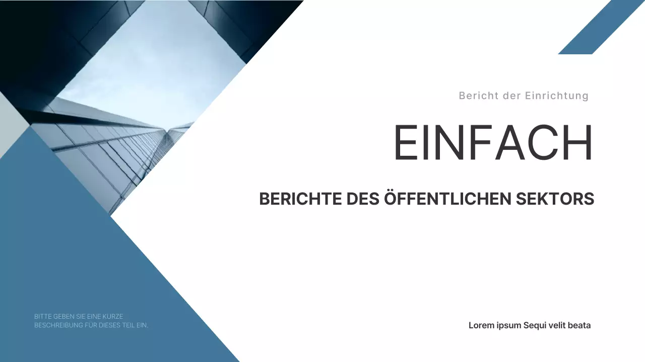 Ein einfacher Unternehmensbericht in Blau und Hellblau