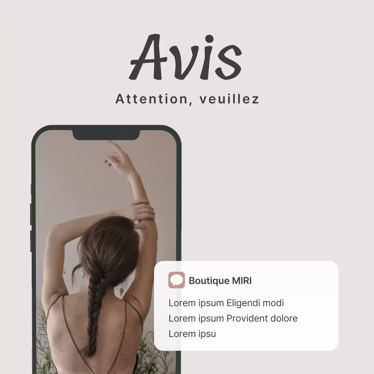 Promouvoir des annonces marketing tendance sur les médias sociaux dans les tons beige et gris