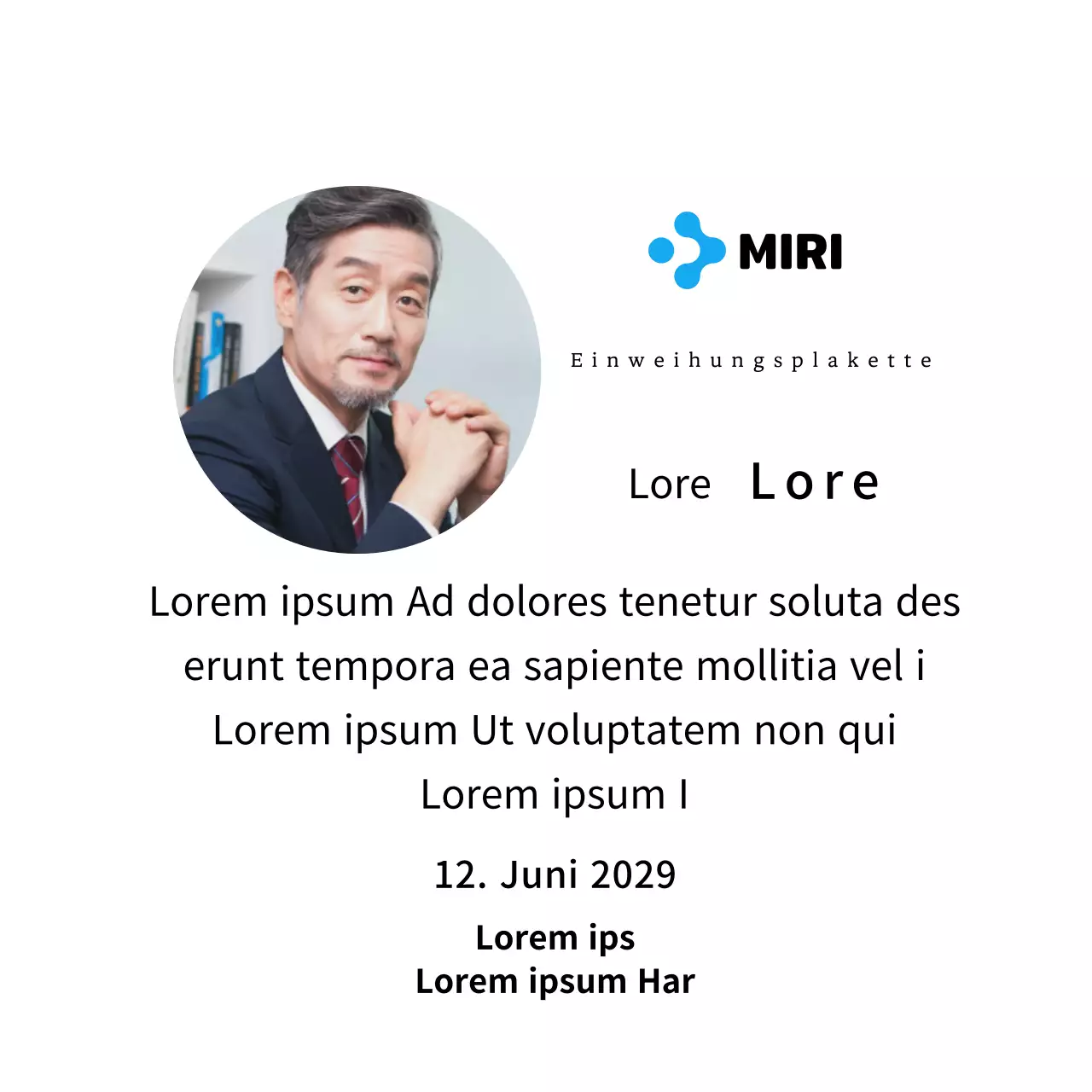 Eine sauber aussehende Einweihungsplakette mit Ihrem Firmenlogo