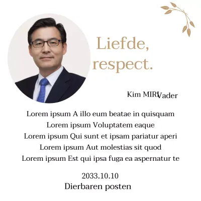 Een statisch, stijlvol Moederdag bedankje met gouden bloemblaadjes en een foto