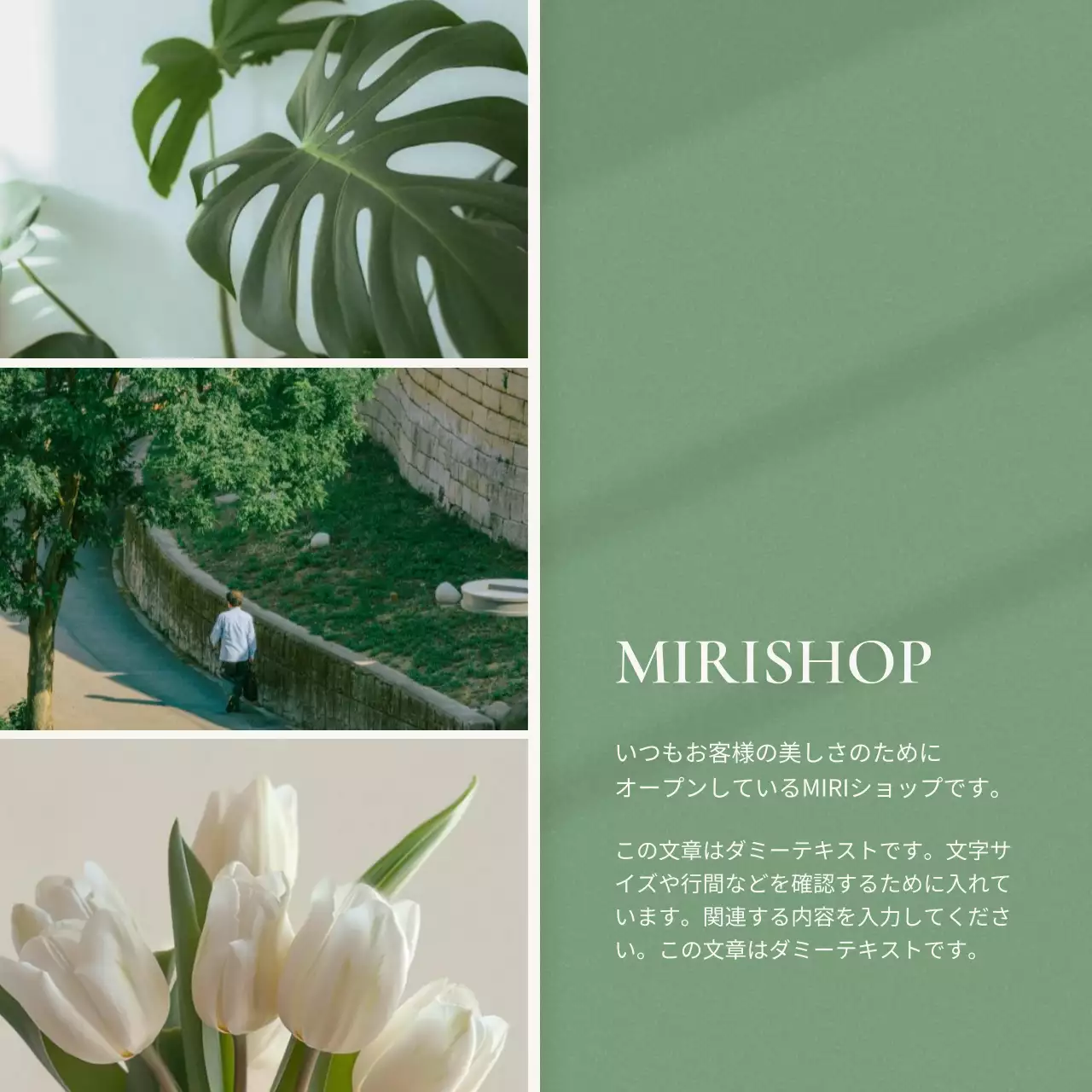 緑 ナチュラル マーケティング 資料 Instagram カルーセル