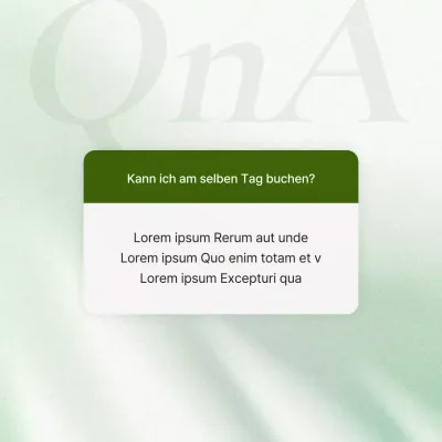 Grünes und modernes Social Media Marketing Q&A-Ankündigung