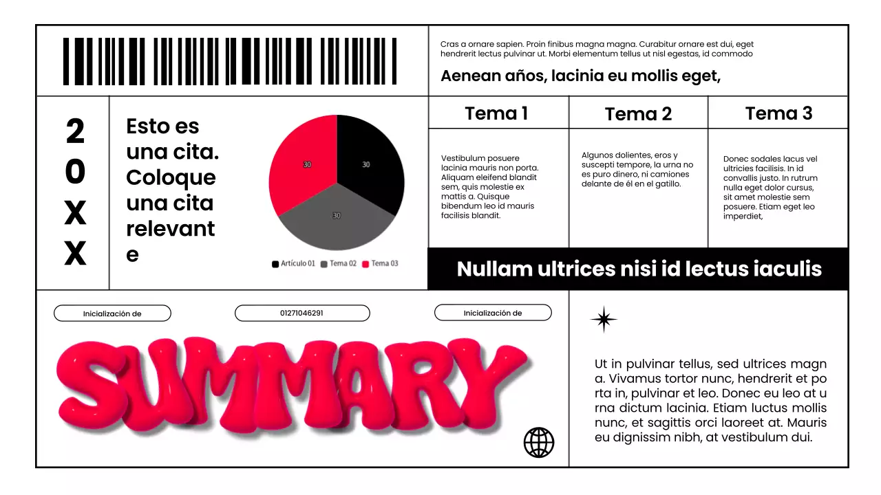 Informe de marketing 3D moderno en blanco y rojo