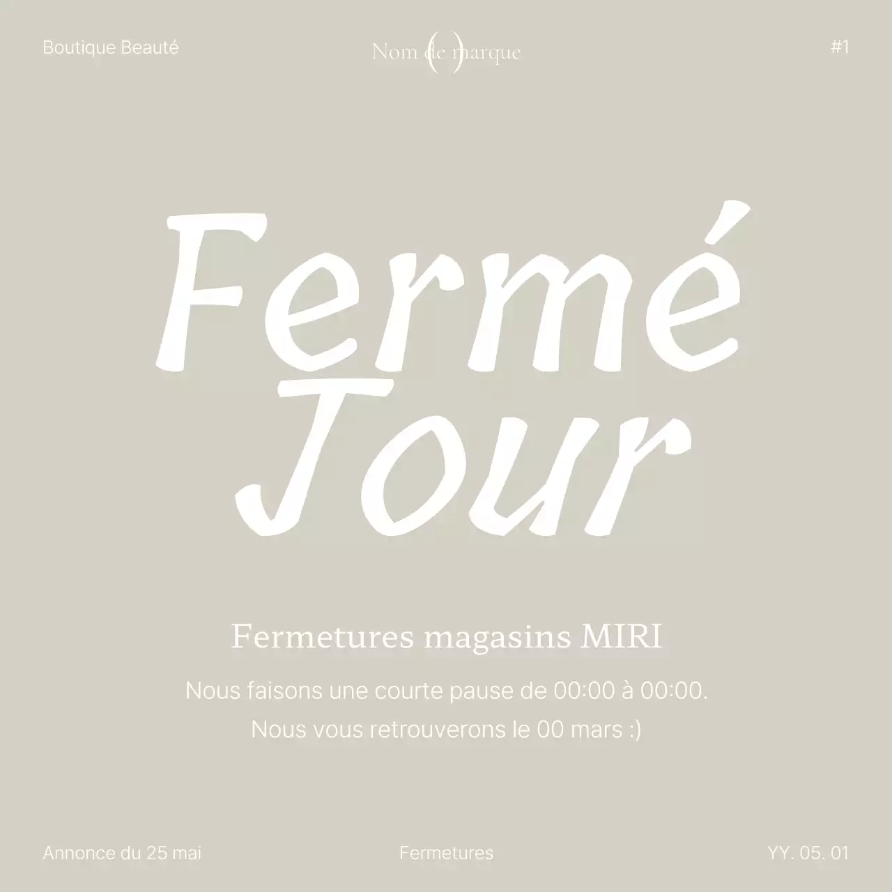 Promouvoir des annonces marketing tendance sur les médias sociaux dans les tons beige et gris