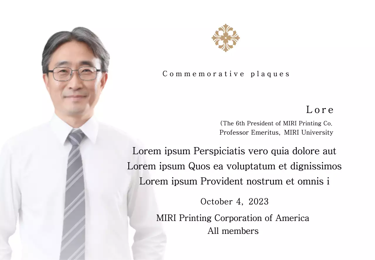 Plakat peringatan dengan ilustrasi dan foto yang mewah