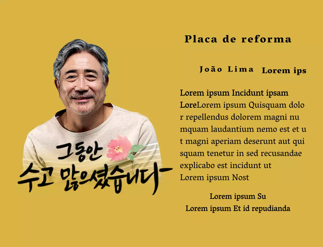 Desenho de reforma com ilustração floral e palavras caligráficas sentimentais