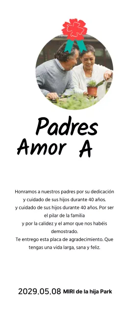 Simpática placa para el Día de la Madre con ilustración de un clavel y caligrafía con tu foto