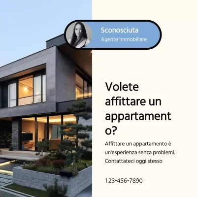 Proposta immobiliare minimalista blu e beige