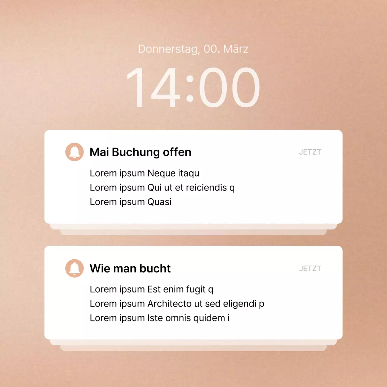 Förderung eines trendigen Social Media Marketing Feeds in Rosa und Elfenbein