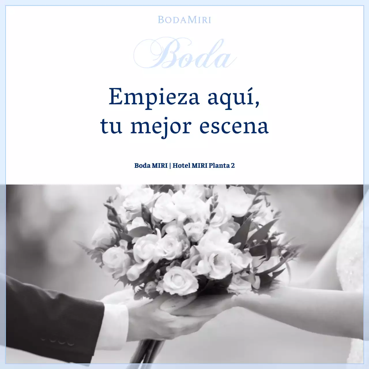 Promover un lugar de celebración de bodas de lujo en azul cielo