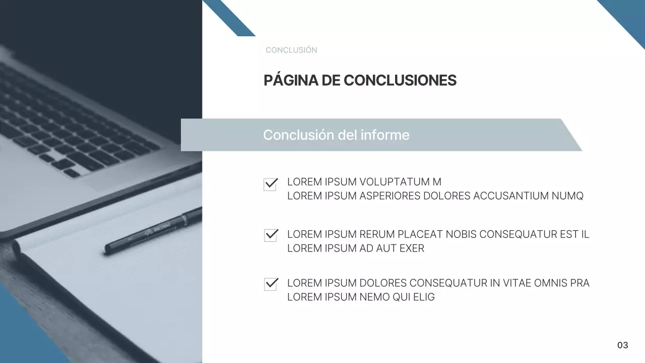 Un sencillo informe corporativo en azul y azul claro