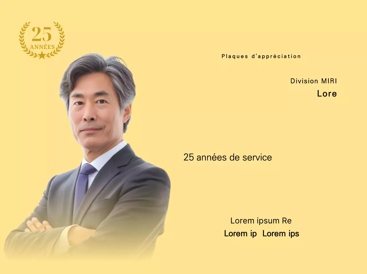 Un motif de remerciement avec une photo carrée et un marqueur de 25e anniversaire