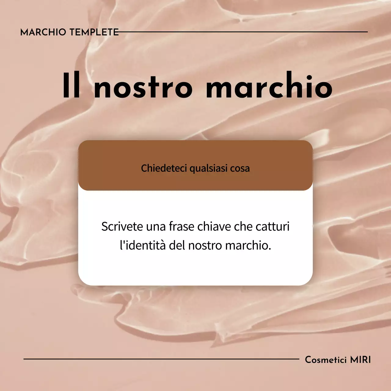 Un marchio di cosmetici pulito e beige